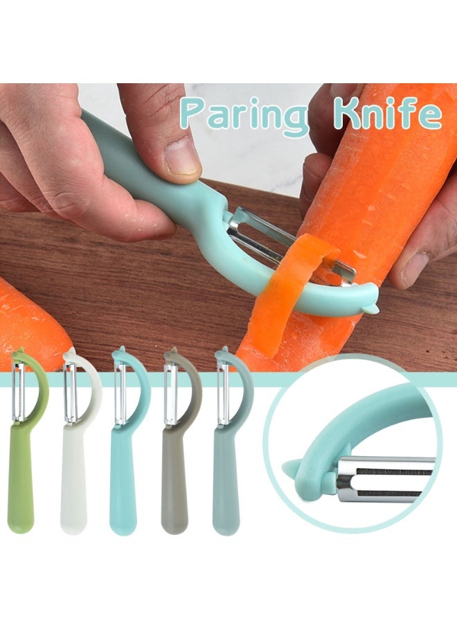 مقشرة خضروات وفواكه متعددة الاستخدامات – مقشرة بطاطس، تفاح، جزر وخيار بشفرة حادة من ستانلس ستيل ومقبض مريح من بلاستيك PP – تصميم دوار لتقشير سلس وسهل، مقاومة للصدأ، سهلة التنظيف، أداة مطبخ عملية للاستخدام اليومي - Image 5